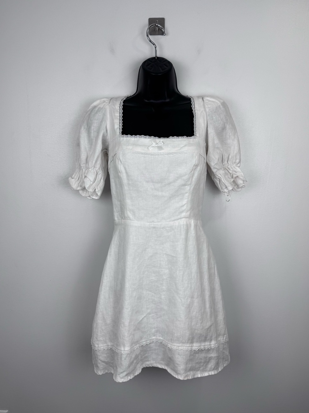 Reformation Women Evianna White Linen Mini Dress Size 4